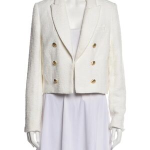 NWT House of Harlow Tweed White Double-Breasted Women's Jacket